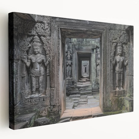 Stretched canvas artwork showcasing a scenic landscape with a majestic castle, vibrant colors, and detailed textures, ideal for home decor.
