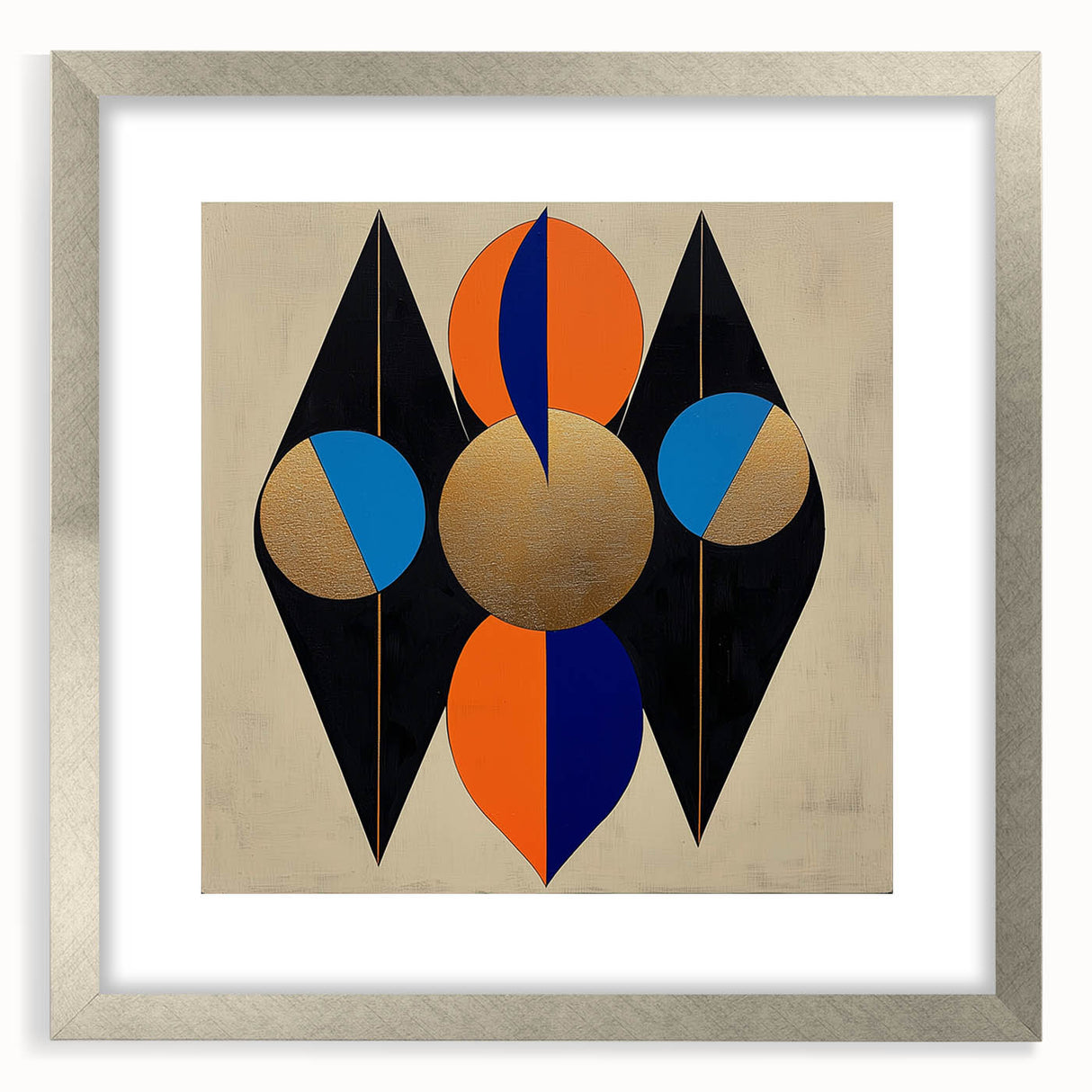 Geometric Gold and Black Bedroom Wall Art – Modern Canvas Print