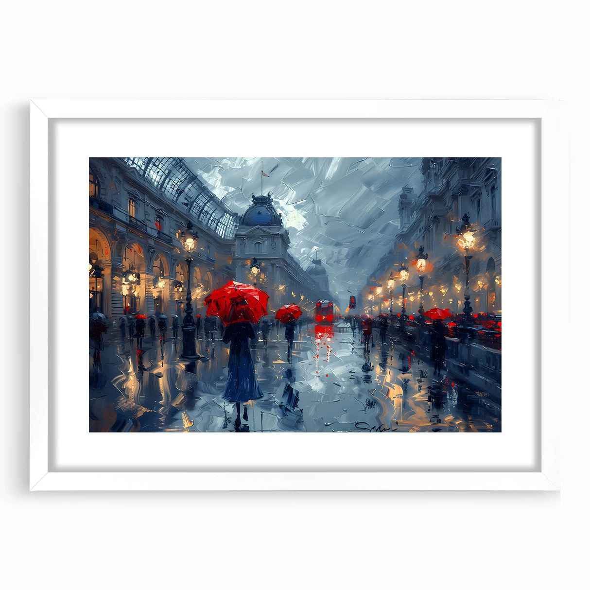 Rainy City Lights Office Wall Art – Modern Corporate Decor