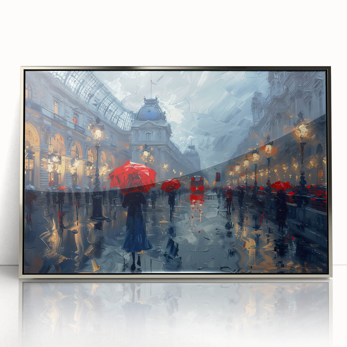 Rainy City Lights Office Wall Art – Modern Corporate Decor