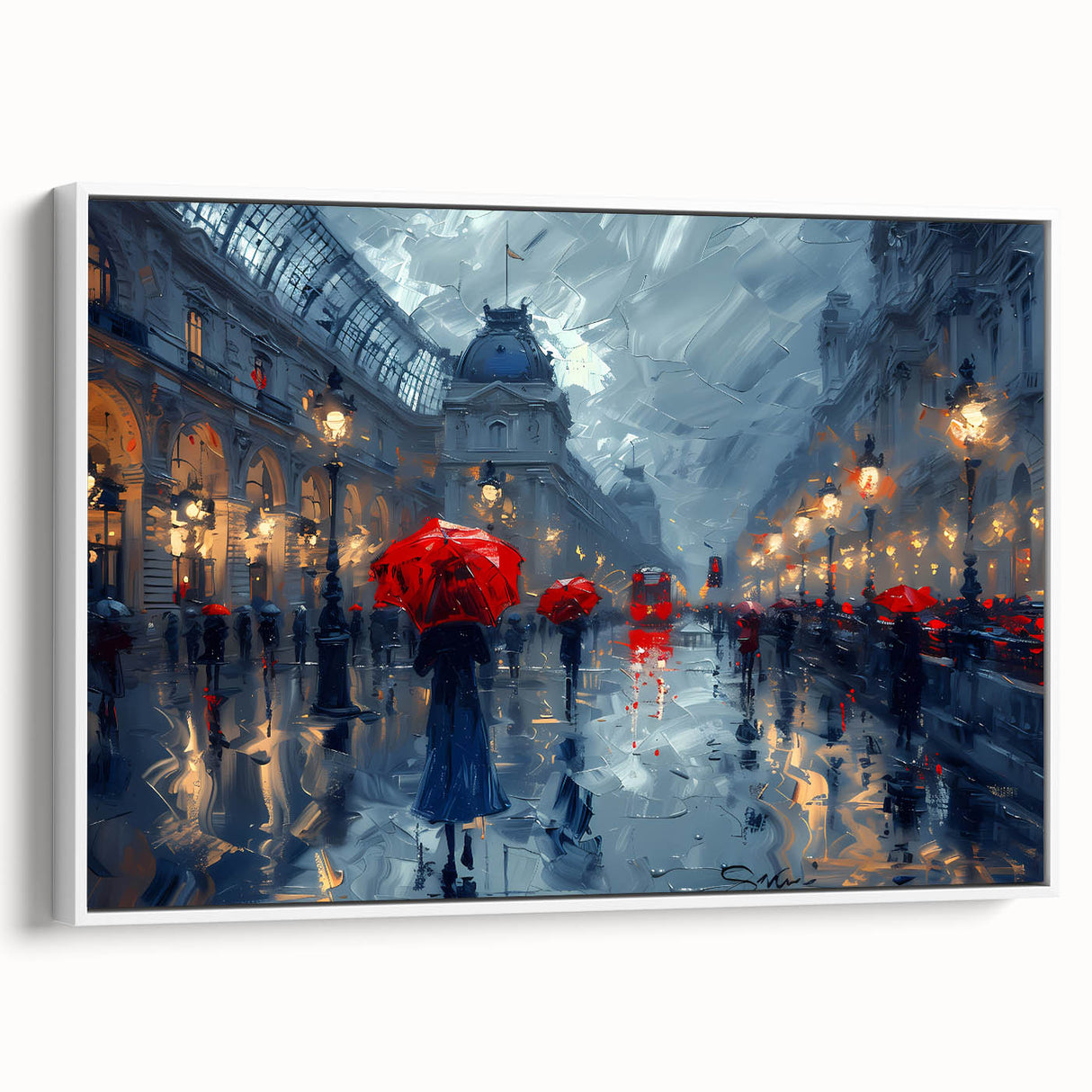 Rainy City Lights Office Wall Art – Modern Corporate Decor