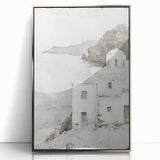 Framed abstract architecture wall art in silver acrylic, showcasing geometric patterns and modern design elements, perfect for contemporary home decor.