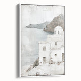 Abstract architecture wall art featuring geometric shapes and soft white tones, elegantly framed for a modern aesthetic. Ideal for contemporary home decor.