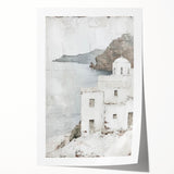 Abstract architectural wall art print showcasing geometric shapes and bold colors, rolled for easy transport and display, perfect for modern home decor.