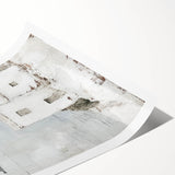 Abstract architecture wall art print showcasing geometric patterns in vibrant colors, rolled for easy shipping, perfect for modern home decor.