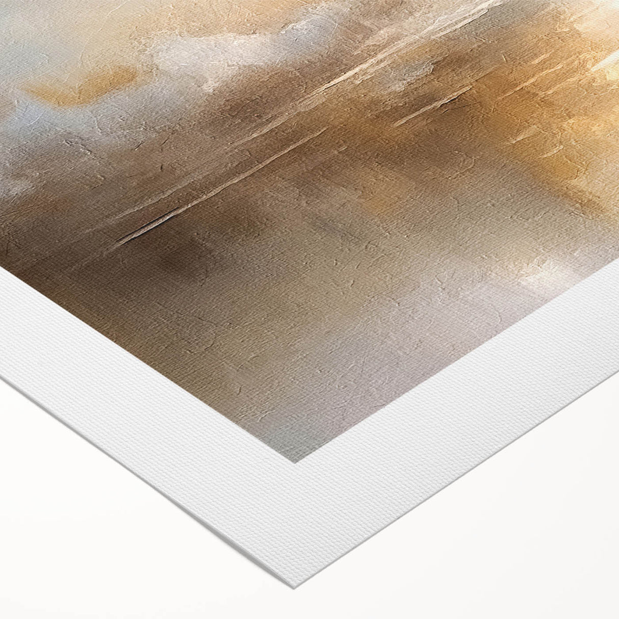 Abstract landscape wall art on rolled canvas showcasing vibrant hues of blue, green, and orange, ideal for adding a modern touch to any interior decor.