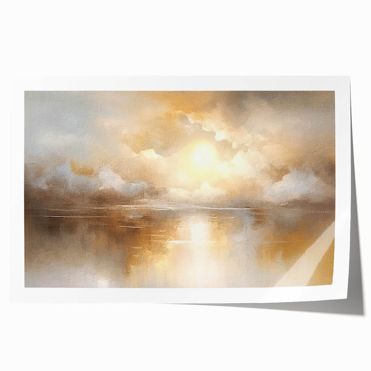 Abstract landscape wall art print showcasing vibrant hues of blue, orange, and green, featuring organic shapes and flowing lines, perfect for modern home decor.