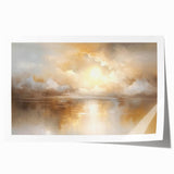 Abstract landscape wall art print showcasing vibrant hues of blue, orange, and green, featuring organic shapes and flowing lines, perfect for modern home decor.