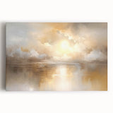 Abstract landscape wall art on stretched canvas, showcasing vibrant colors and dynamic shapes in a modern design, perfect for contemporary home decor.