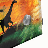 Close-up of vibrant acrylic glass art depicting various colorful animals, showcasing intricate details and textures, perfect for enhancing modern decor.