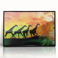 Framed acrylic wall art showcasing a vibrant animal design, featuring a sleek black frame that enhances the colorful imagery, perfect for modern decor.