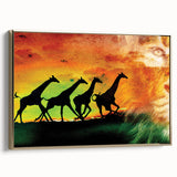 Framed canvas artwork depicting a vibrant animal design in gold tones, showcasing intricate details and textures, ideal for modern home decor.