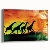 Framed canvas artwork showcasing a vibrant animal design with intricate details, featuring a sleek silver frame, ideal for modern home decor.