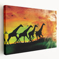 Stretched canvas artwork showcasing a vibrant animal-themed design, featuring rich colors and intricate details, ideal for enhancing home decor in living spaces.