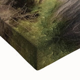 Black and white landscape painting of a covered bridge on stretched canvas, suitable for bedroom wall art.