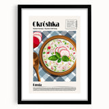 Extra large framed abstract art print of colorful, textured food dishes on canvas, ideal for living room decor.