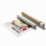 Extra large rolled print featuring an array of floral art in soft pastel shades.