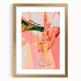 Textured abstract art print in gold frame, featuring soft beige and cream swirls, ideal for bedroom wall decor.