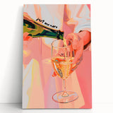 Black and white stretched canvas featuring an oversized coffee cup, ideal for kitchen wall art.