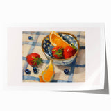 Rolled print of vibrant watercolor fruits, ideal for art wall dining room or classy bathroom decor.