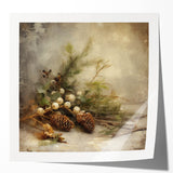 Holiday Wall Decorations - Pinecones and Berries Christmas Wall Art