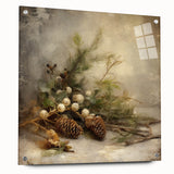 Holiday Wall Decorations - Pinecones and Berries Christmas Wall Art