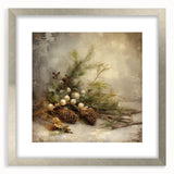 Holiday Wall Decorations - Pinecones and Berries Christmas Wall Art
