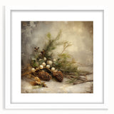 Holiday Wall Decorations - Pinecones and Berries Christmas Wall Art