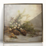 Holiday Wall Decorations - Pinecones and Berries Christmas Wall Art