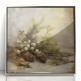 Holiday Wall Decorations - Pinecones and Berries Christmas Wall Art