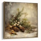 Holiday Wall Decorations - Pinecones and Berries Christmas Wall Art