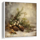 Holiday Wall Decorations - Pinecones and Berries Christmas Wall Art