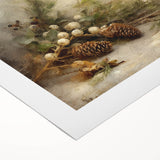 Holiday Wall Decorations - Pinecones and Berries Christmas Wall Art