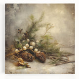 Holiday Wall Decorations - Pinecones and Berries Christmas Wall Art