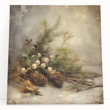 Holiday Wall Decorations - Pinecones and Berries Christmas Wall Art
