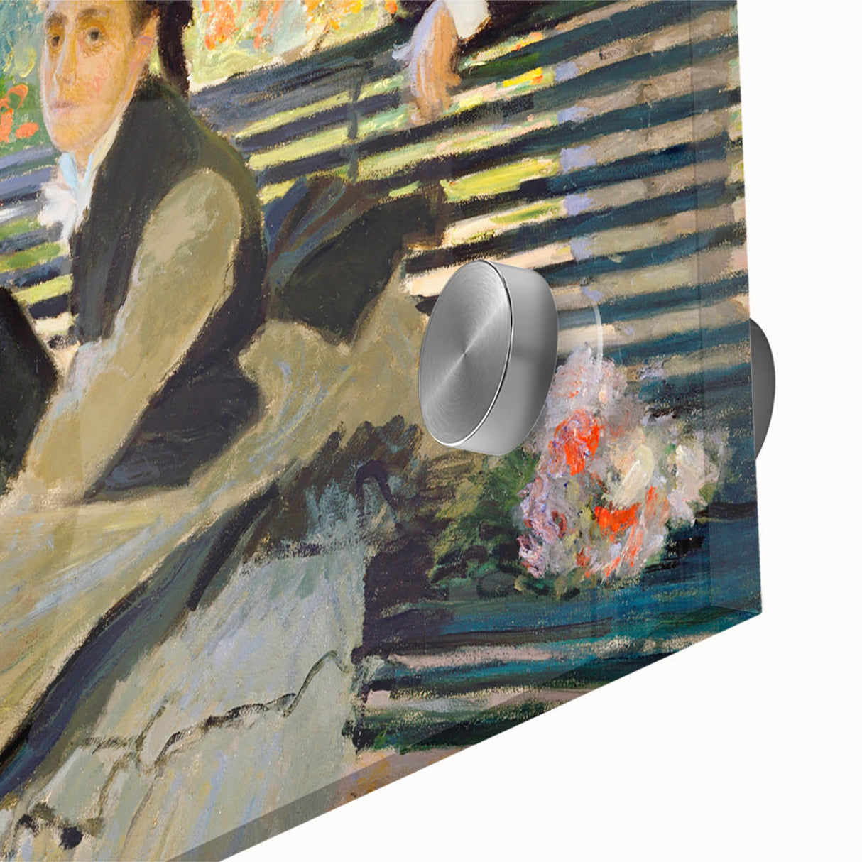 Impressionist Garden Scene - Monet's Camille on a Bench, Framed Print