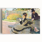 Impressionist Garden Scene - Monet's Camille on a Bench, Framed Print