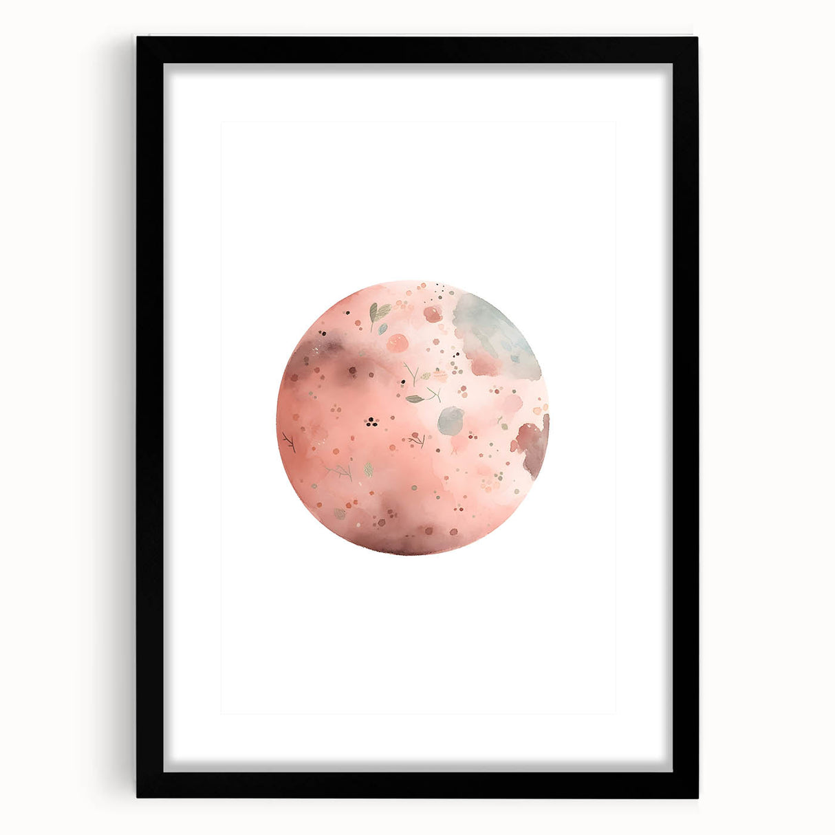 Girls Bedroom Art - Watercolor Planet Kids Room Wall Decor