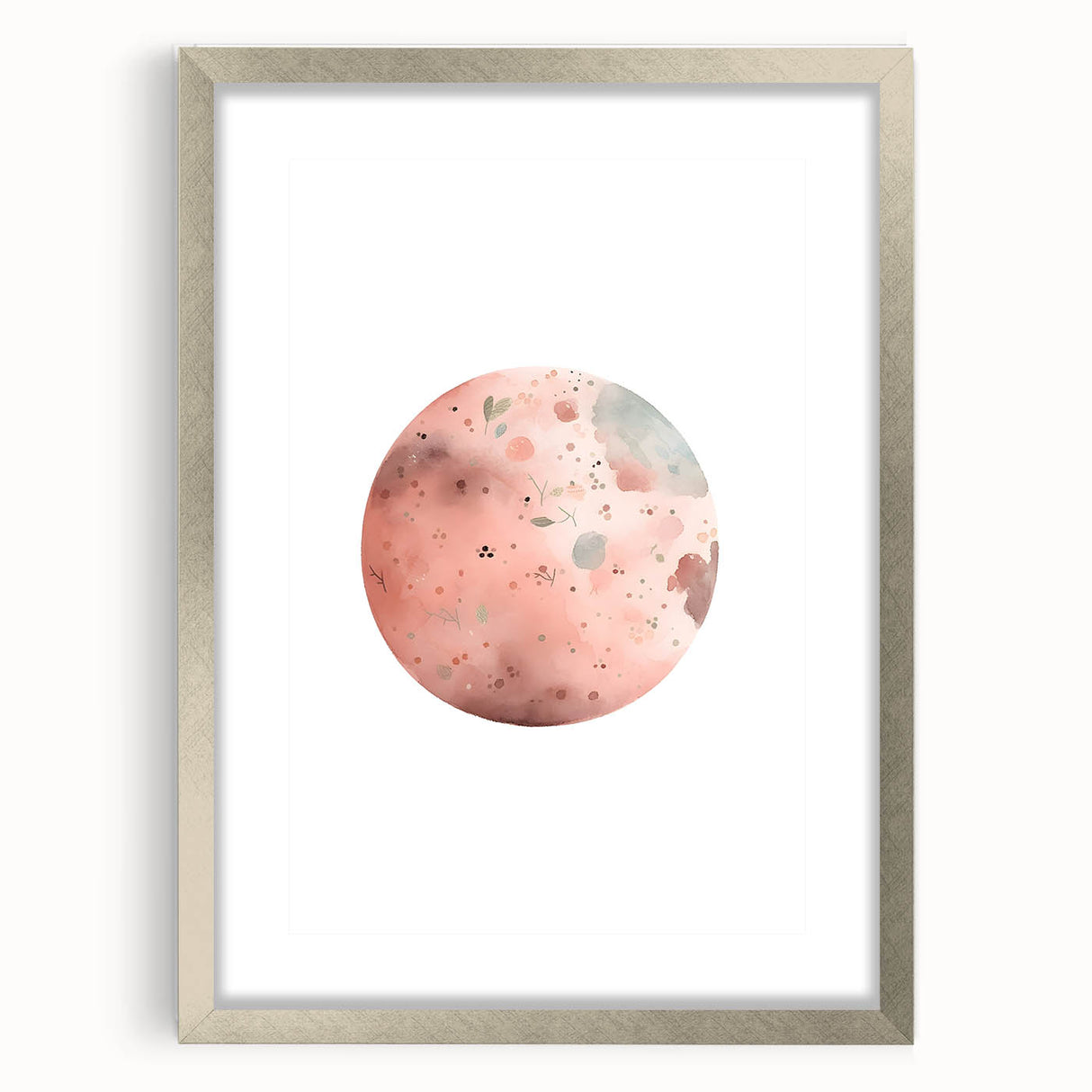 Girls Bedroom Art - Watercolor Planet Kids Room Wall Decor