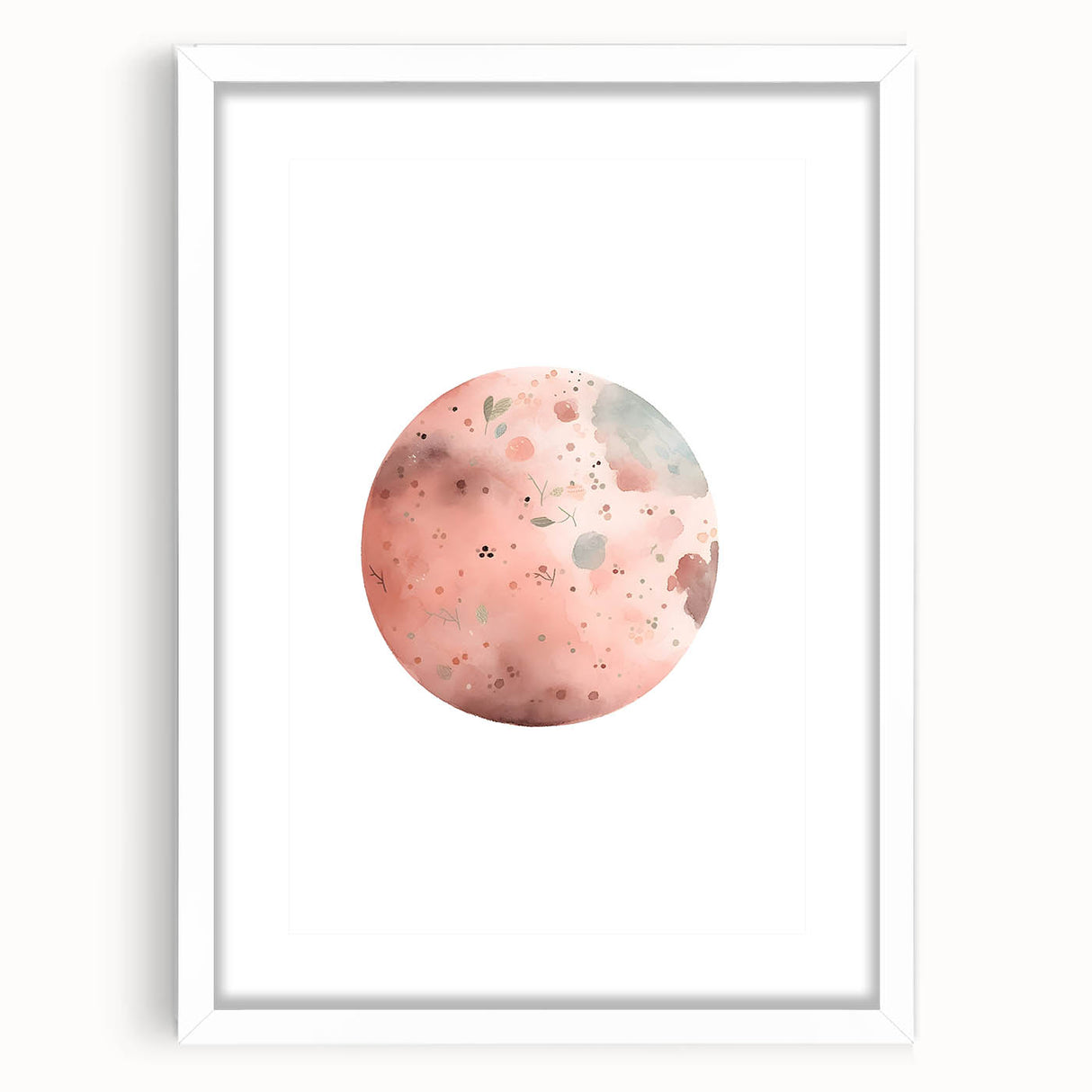 Girls Bedroom Art - Watercolor Planet Kids Room Wall Decor