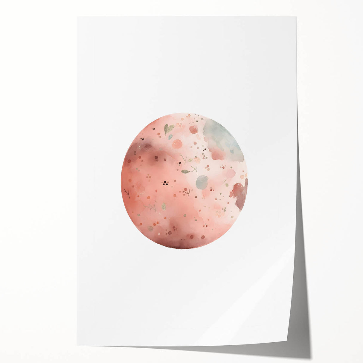 Girls Bedroom Art - Watercolor Planet Kids Room Wall Decor