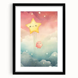 Framed Art for Children's Rooms – Floating Star Wall Print