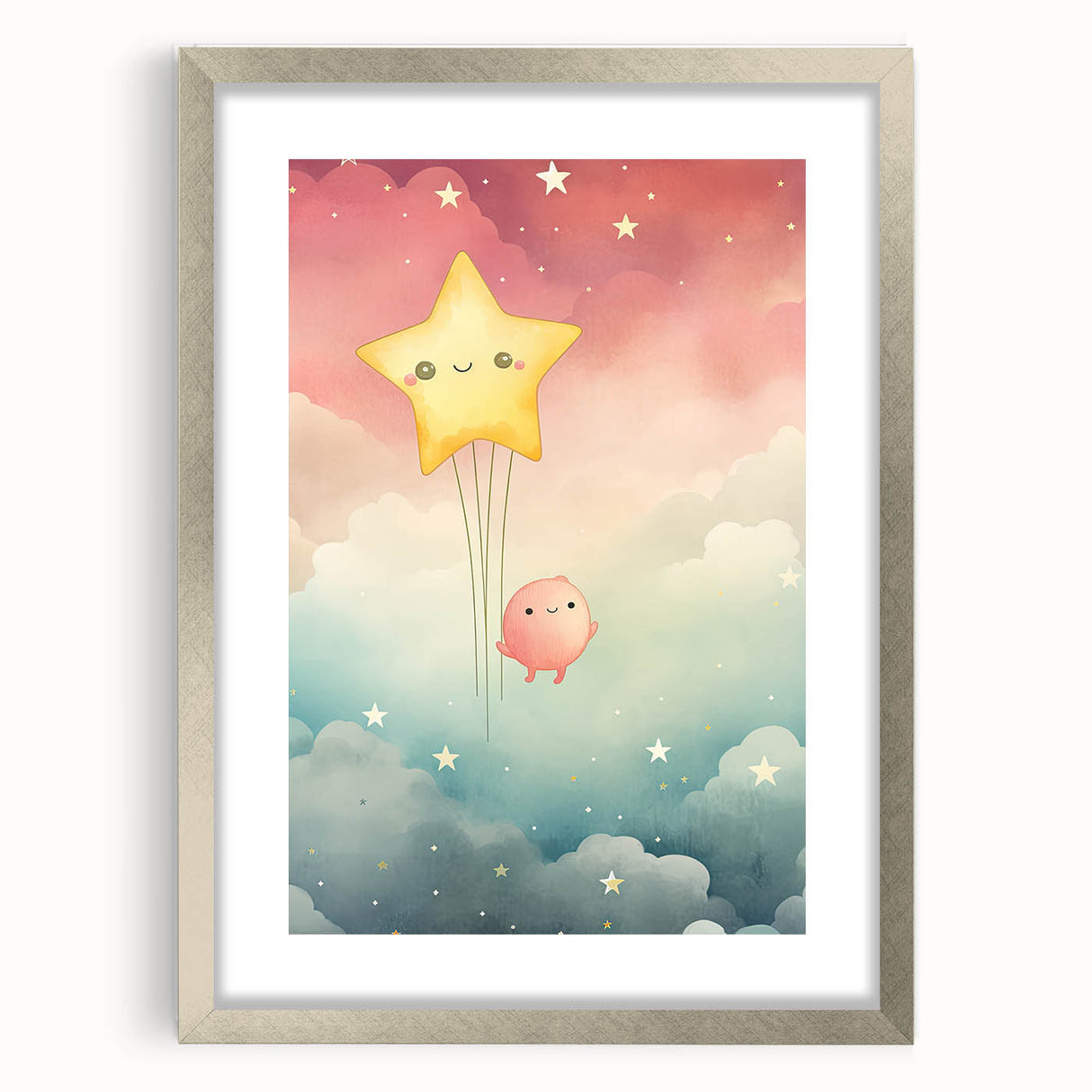 Framed Art for Children's Rooms – Floating Star Wall Print