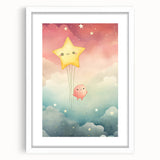 Framed Art for Children's Rooms – Floating Star Wall Print