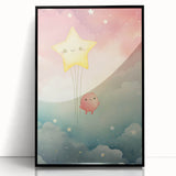Framed Art for Children's Rooms – Floating Star Wall Print