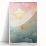 Framed Art for Children's Rooms – Floating Star Wall Print