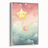 Framed Art for Children's Rooms – Floating Star Wall Print