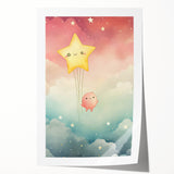 Framed Art for Children's Rooms – Floating Star Wall Print