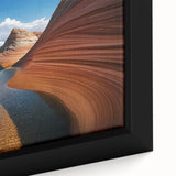 Framed canvas artwork showcasing a close-up view of vibrant canyons, with rich earthy tones and intricate textures, ideal for enhancing home decor aesthetics.