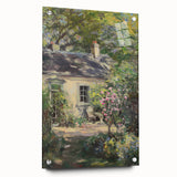 Acrylic glass landscape artwork showcasing a vibrant and detailed side view, secured with decorative pins, perfect for modern home decor and art enthusiasts.
